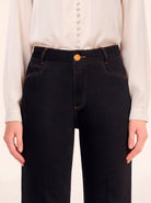 LaMuRaY Ellurel straight-leg jean in deep indigo denim, front detail view