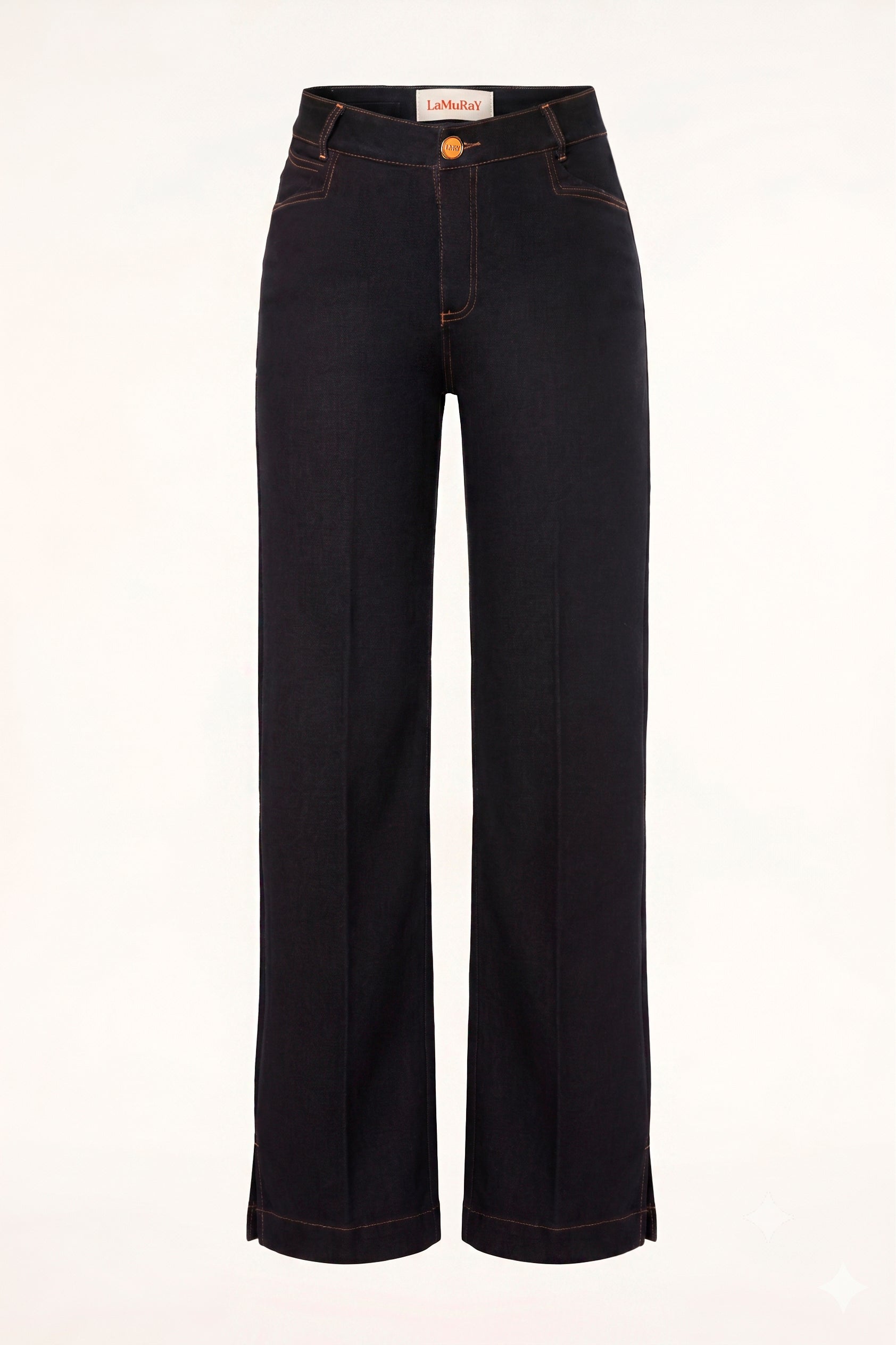 LaMuRaY Ellurel straight-leg jean in deep indigo denim, product front view