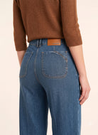 LaMuRaY Serene wide-leg jean in medium blue denim, back detail view