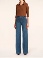 LaMuRaY Serene wide-leg jean in medium blue denim, front view