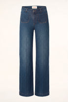 LaMuRaY Serene wide-leg jean in medium blue denim, product front view
