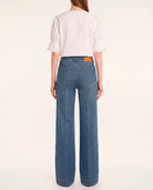LaMuRaY Teyra straight-leg jean in medium blue denim, back view