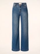 LaMuRaY Teyra straight-leg jean in medium blue denim, product front view